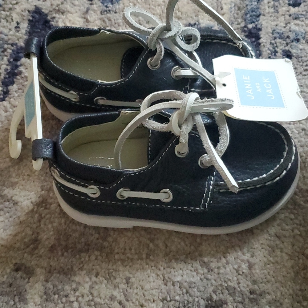 Janie and Jack baby toddler boat shoes, Size 5